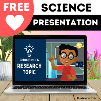 Preview of Free Canva-Editable Choosing a Research Topic Science Presentation