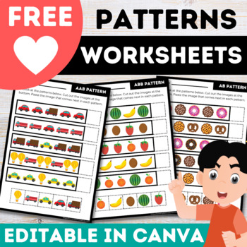 Preview of Free Canva Patterns Worksheets and Pattern Cards