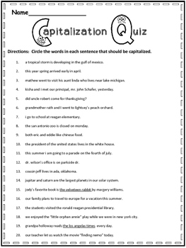 Free Capitalization Practice by Education Express | TpT