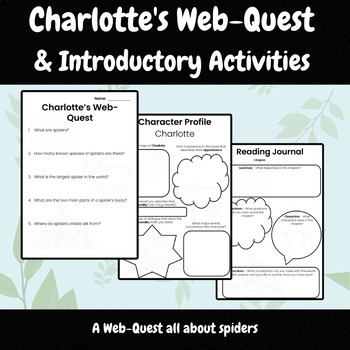 Preview of Free Charlotte's Web-Quest and Novel Activities