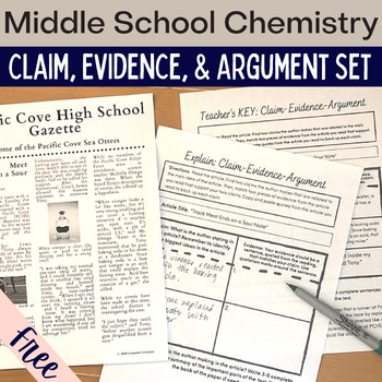 Preview of Free Chemistry Claim Evidence Argument Reading Practice