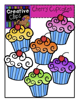Preview of {Free} Cherry Cupcakes {Creative Clips Digital Clipart}