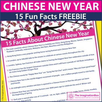 Preview of Free Chinese New Year Fun Printable Fact Sheet