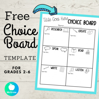 Preview of Free Choice Board Template