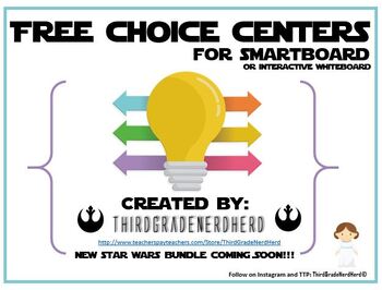 Preview of Free Choice Centers Display: SmartBoard **Editable**