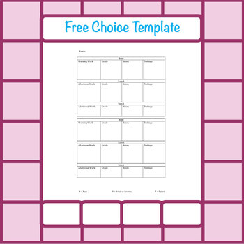 Preview of Free Choice Template