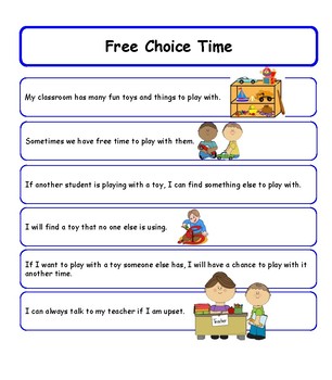 Preview of Free Choice Time Social Story