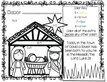 Free Christian Addition And Subtraction Coloring Pages