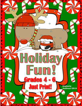 Preview of Free Christmas Activities Math Grades 4-6 Printables! Early Finishers