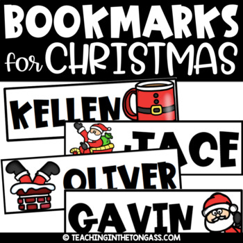 Preview of Free Christmas Bookmarks Editable Name