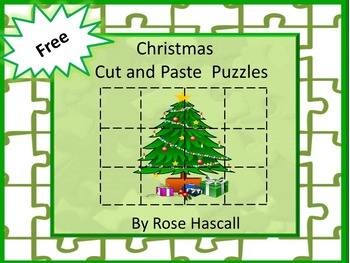 Free Christmas Cut and Paste Puzzle Special Education Fine Motor Skills