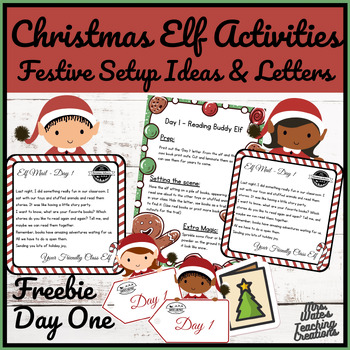 Preview of Free Christmas Elf Mail: Day 1 Letters, Props, Worksheets & Christmas Activities