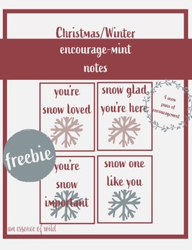 Preview of Free Christmas Encouragement Notes | Winter Notes | Student & Staff Appreciation