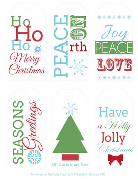 Free Christmas Gift Tags by Lakshmi Gosyne | TPT