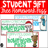 Free Christmas Gift for Students Homework Pass