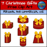 Free Christmas Gifts 7 Red Happy Holiday Presents ClipArt 