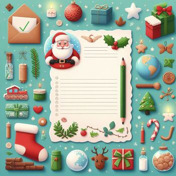 Preview of Free Christmas Letter Template inspired Earth Day themed