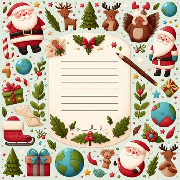 Preview of Free Christmas Letter Template inspired Earth Day themed