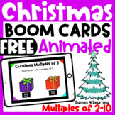 Free Christmas Math Boom Cards for Multiples of 2-10 - Ani