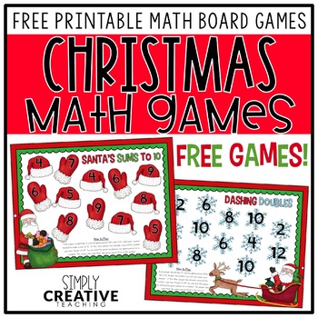 Free Christmas Math Games for Doubles and Making Ten | TPT