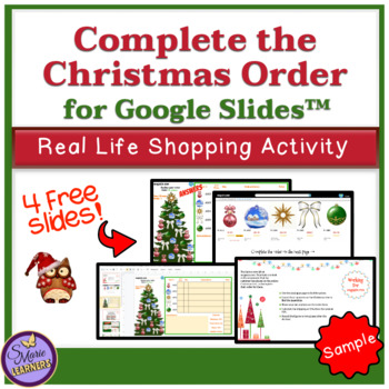 Preview of Free Christmas Math Problem for Google Slides™ | Distance Learning