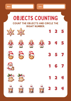Preview of Free Christmas Math Worksheet (Printable Sheet 6)