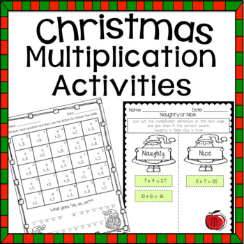 Preview of Free Christmas Multiplication Practice