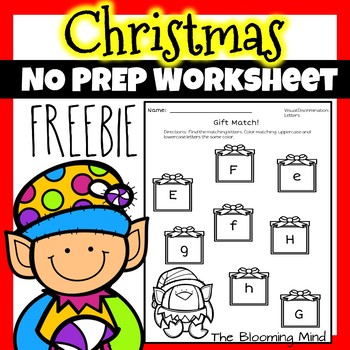 Preview of Free Christmas No Prep Worksheet for Preschool and Kindergarten