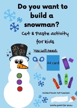 Preview of Free | Christmas Snowman | Cut and Paste Activity