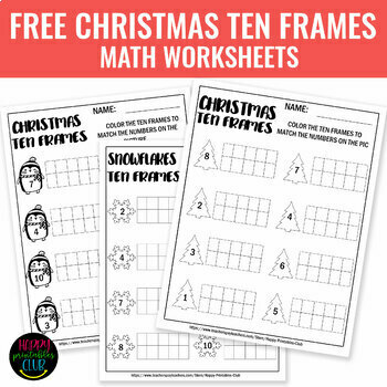 kindergarten 10 frame worksheets teaching resources tpt