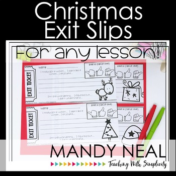 Preview of Free Christmas Theme Exit Slips