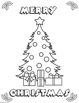 Free Christmas Tree Coloring Page - Christmas Color Sheet by JQTeacherShop