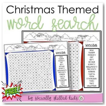 Preview of Christmas Themed Word Search | Freebie