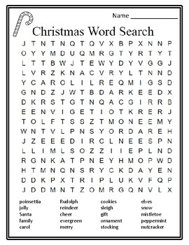 Preview of Free Christmas Word Search - Challenging Christmas Word Search Christmas Free!