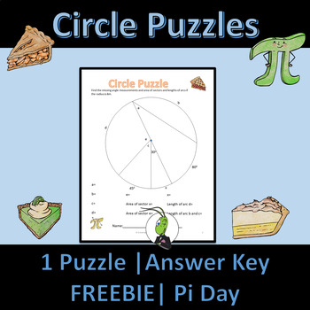 Preview of Free Circle Angles Properties Puzzle Geometry | Central and Inscribed Angles