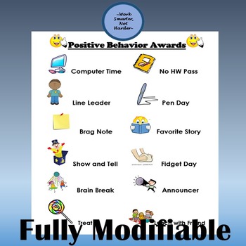 Preview of Downloadable Free Classroom Behavior Reward Chart - Promote a Positive Classroom