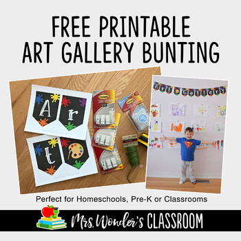 Preview of Free Classroom Decor - Printable Art Gallery Bunting