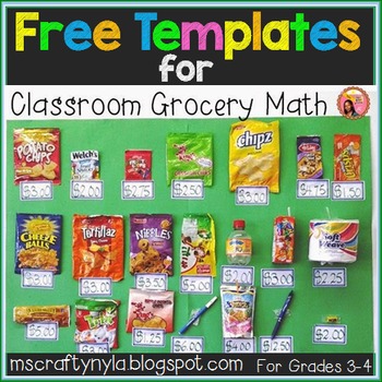 Free Classroom Grocery Math Templates