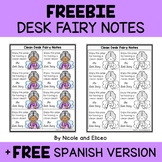 FREE Printable Clean Desk Fairy Notes + Spanish