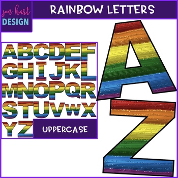 Preview of Alphabet Letters Clip Art - Rainbow Letters Freebie {jen hart Clip Art}
