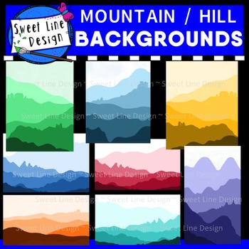 Preview of Free - Clipart Mountain / Hill Backgrounds {Sweet Line Design}