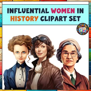 Preview of Free Clipart of Marie Curie, Rosa Parks, Amelia Earhart | Women's History Month