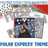 Free Color-By-Number:Multiplication Polar Express Christma