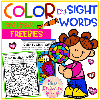 free color by code sight words third grade by miss faleena tpt