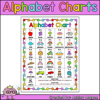 Free Colorful Alphabet Chart (black & white version included too!) by ...