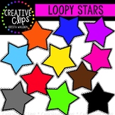 {Free} Colorful Loopy Stars {Creative Clips Digital Clipart}