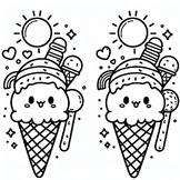 Free Coloring Page: Hello Summer Ice Cream