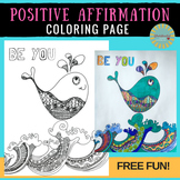 Free Coloring Page: Positive Affirmation Zentangle