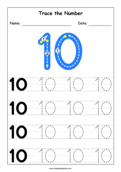 0 to 10 Number Tracing Worksheets FREE! by Sarita - Kidobolt | TpT