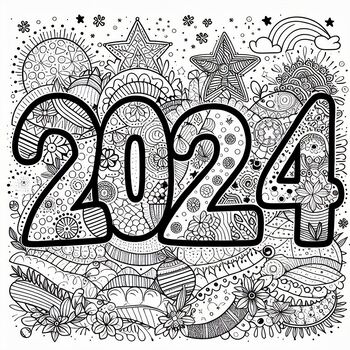 Preview of Free Coloring Picture Happy New Year 2024